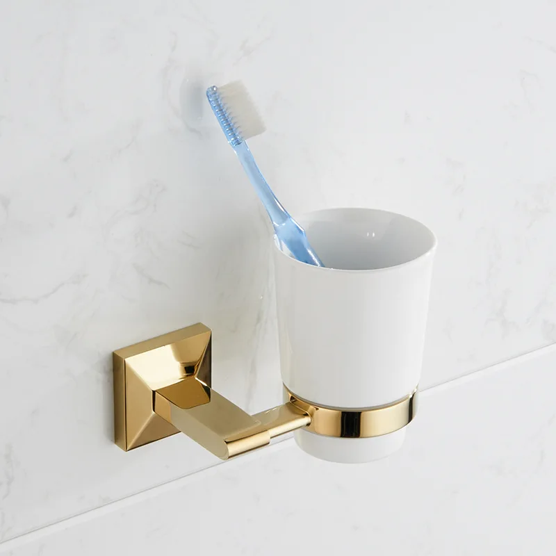 Vidric to Seoul all copper Hao Gold Cup holder toothbrush cup racks bathroom shelf bathroom hardware accessories