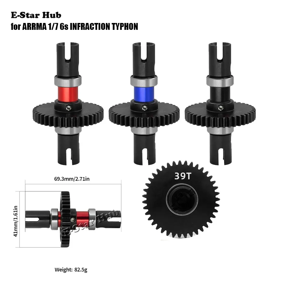 

Medium Differential Straight Shaft Assembly 39T Kit W143 for ARRMA 1/7 6s INFRACTION TYPHON Metal Upgrade Parts RC Car Buggy