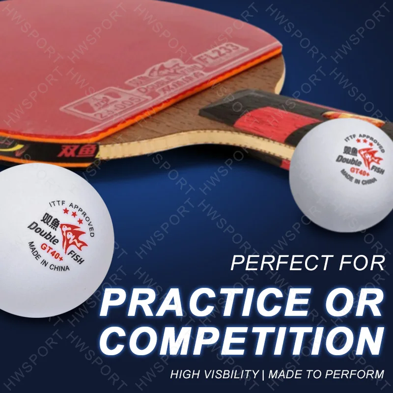 DOUBLE FISH Table Tennis Balls GT40+ ABS 3 Star Ping Pong Balls ITTF Approved Pingpong with Seam