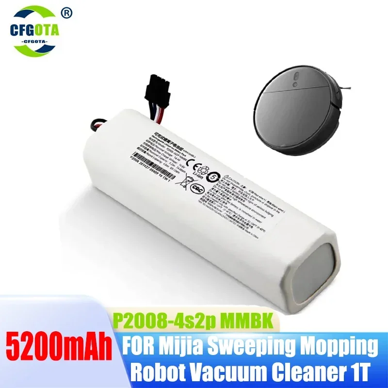 

Replacement Battery 14.4V 5200mAh P2008-4S2P-MMBK For Xiaomi Mijia Mi Sweeping Mopping Robot Vacuum Cleaner 1T STYTJ02ZHM