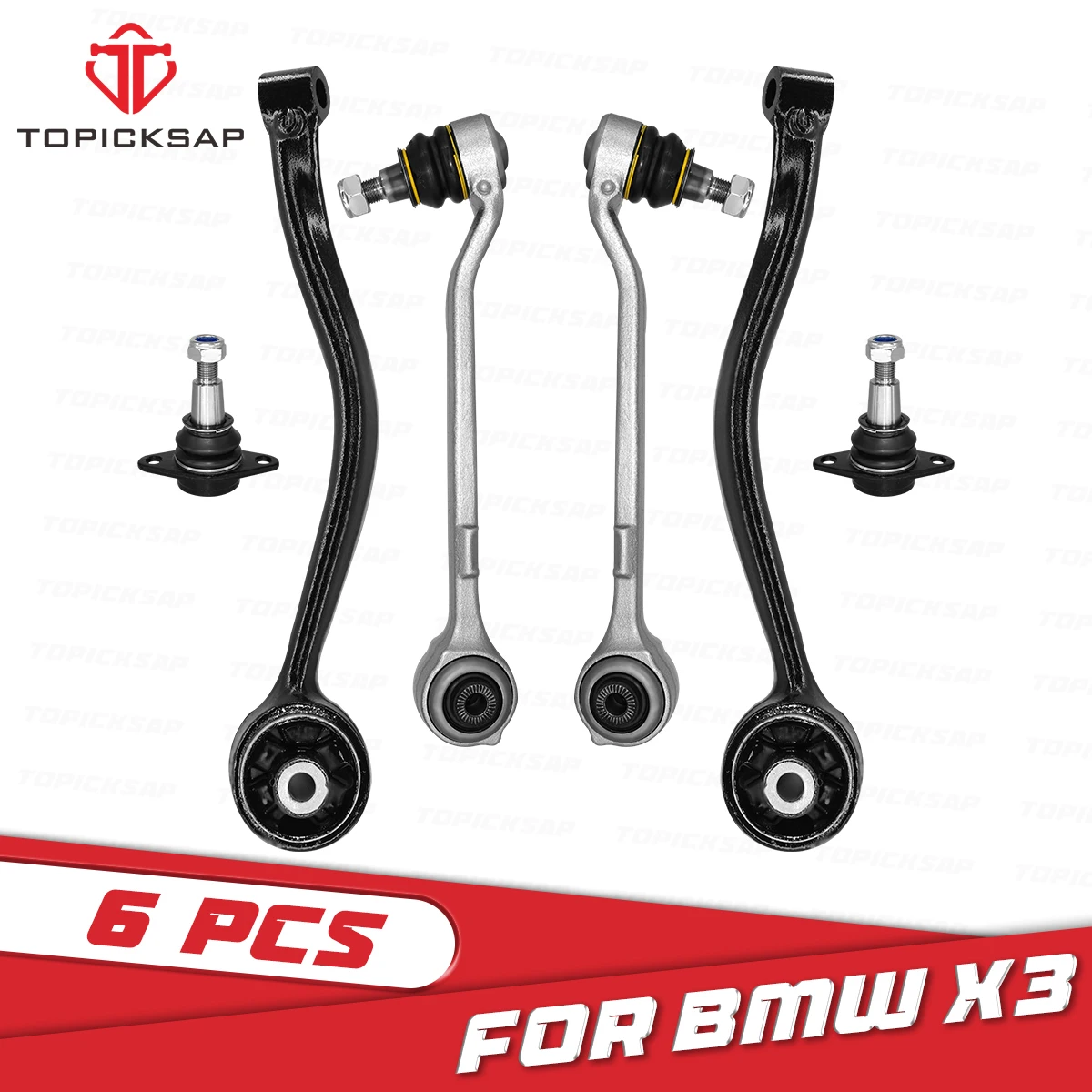 TOPICKSAP 6pcs Front Lower Control Arm Ball Joints Kit Sets for BMW X3 X4 F25 F26 2011 2012 2013 2014 2015 2016 2017 2018