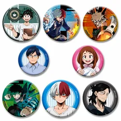Anime Character All Might Midoriya Izuku Todoroki Shoto Bakugou Katsuki Cute Cartoon Badge Handmade Tinplate Brooches Gifts