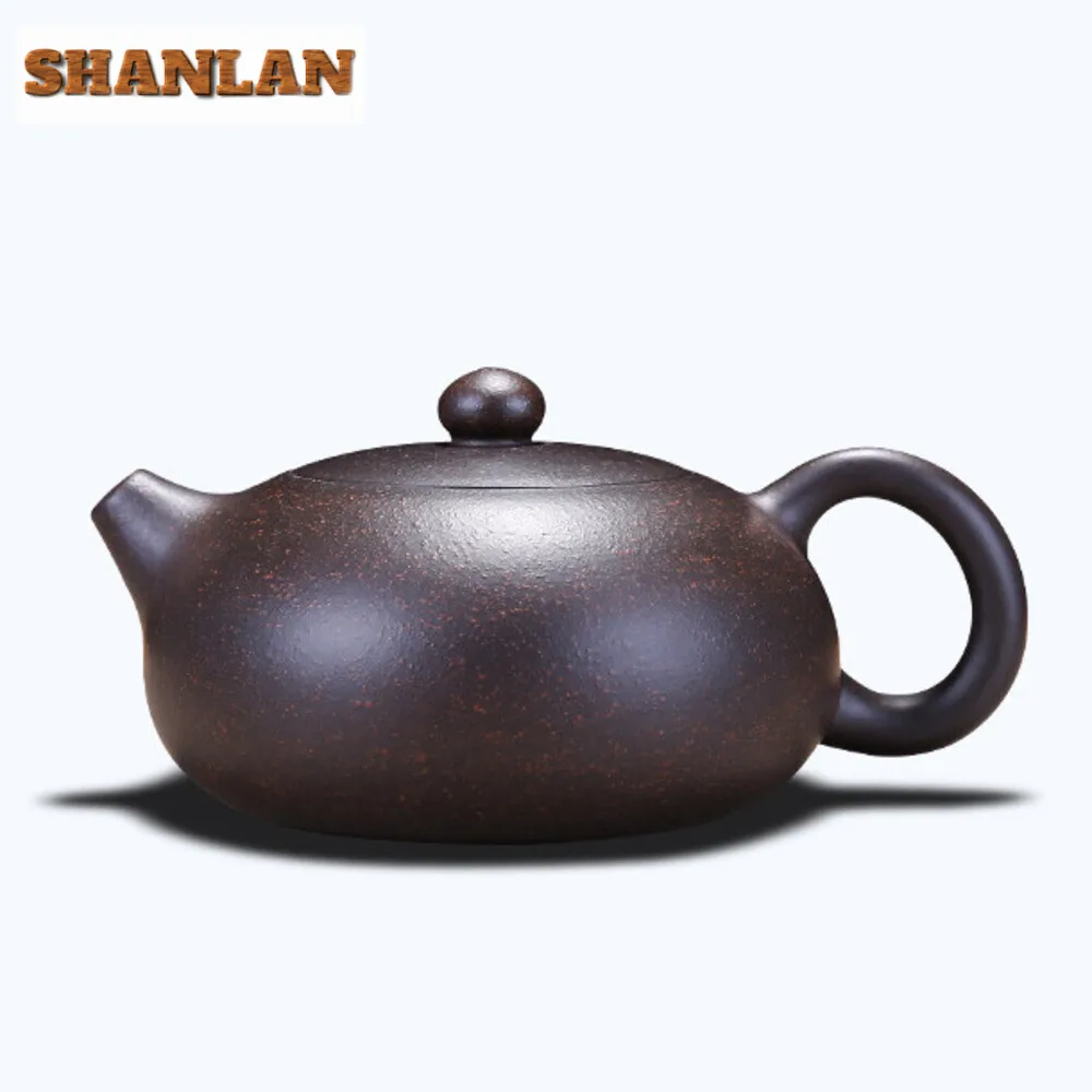 155ML Chinese Yixing Teapot Purple Clay Xishi Pot Handmade Unique Shape Pot Kettle Home Ball Hole Dahongpao Oolong Tea Tea Set