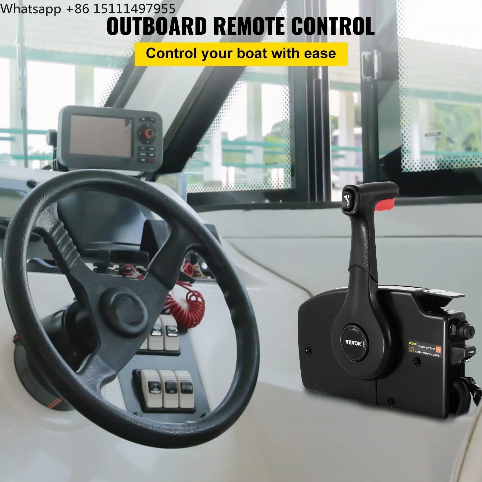 881170A13 Boat Throttle Control for  Side Mounted Outboard Remote Control Single Lever Binnacle with Key Switch