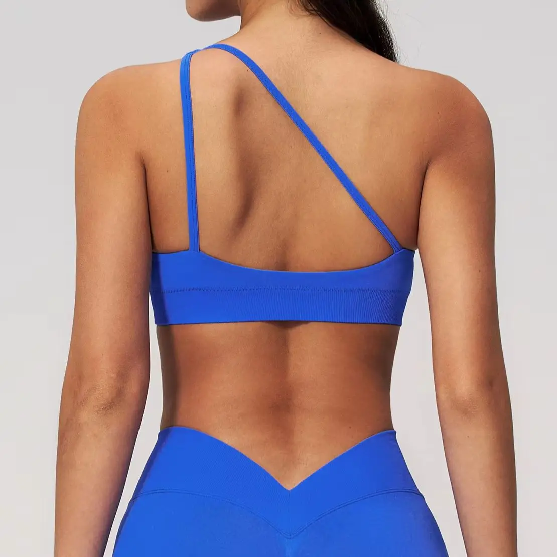 New Single Shoulder Back Yoga Bra Sexy Women Sports Bra Gym Push Up Workout Underwear High Strength Support Running Fitness Bras