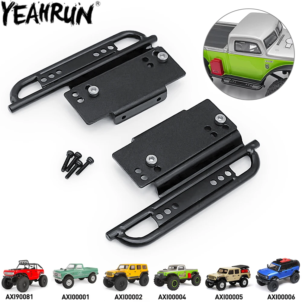 YEAHRUN 1Pair Metal Side Pedal Slider for Axial SCX24 Jeep Wrangler JLU Deadbolt Ford Bronco 1/24 RC Crawler Car Upgrade Parts