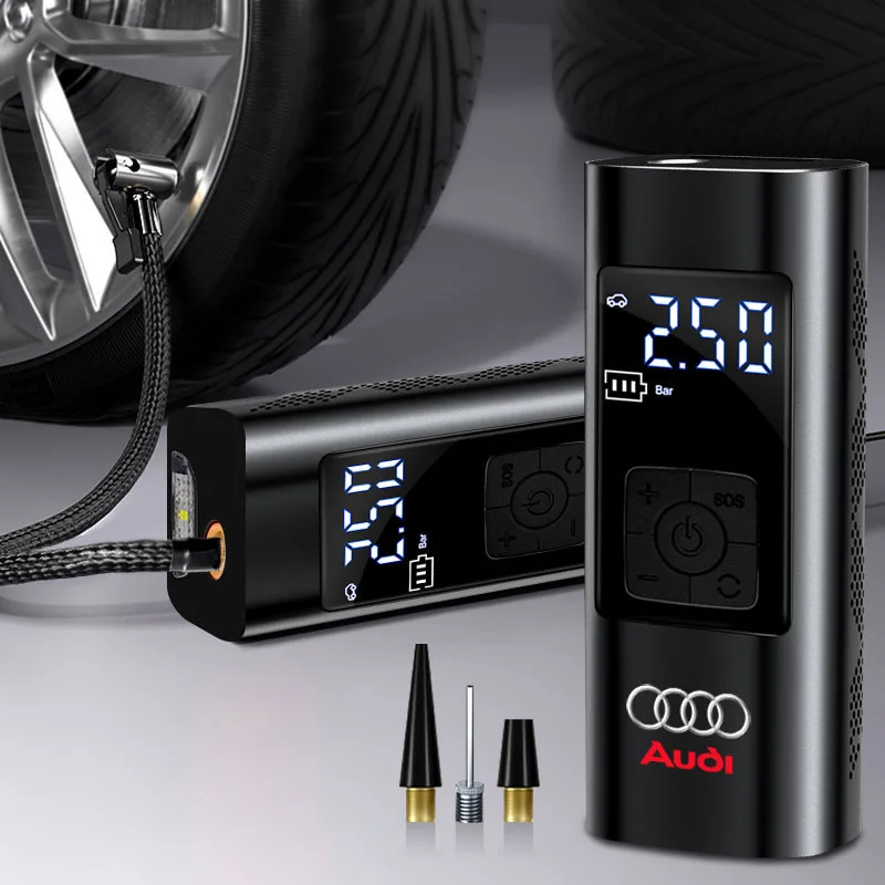 Portable Car Inflation Pump Charging Air Pump Tire Inflator For Audi Sline A4 B8 B6 B7 B9 A3 8P 8V 8L A6 C7 C6 C5 A5 Q5 A1 A6