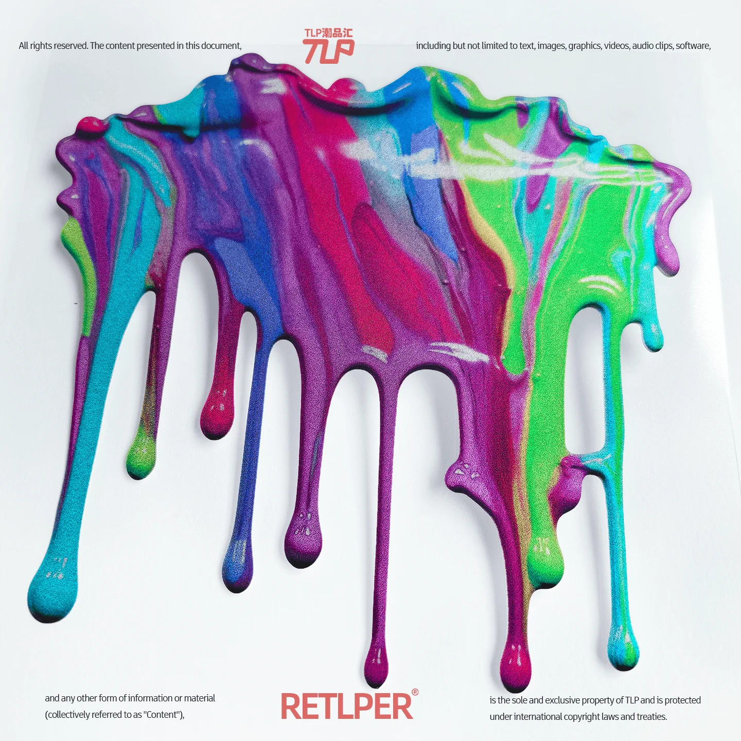 Retlper Hollow-Out Car Sticker Original Colorful Flowing Fusion Paint Trunk Bumper Waterproof Flat Sticker