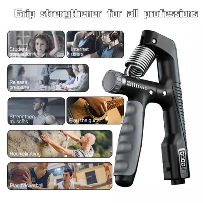 1pcs Counting Grip Strengthener, Arm Muscle Exercise Device, Adjustable Wrist Strength Training And Hand Rehabilitation Equipmen