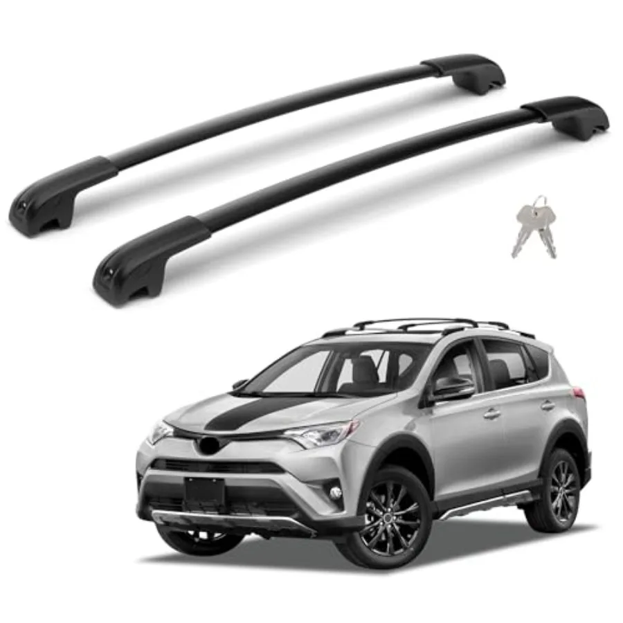 

300LBS Roof Rack Cross Bars Lockable for 2013-2018 RAV4 Aluminum Car Cargo Crossbars Rooftop Luggage Kayak Bicycles Canoe Carri