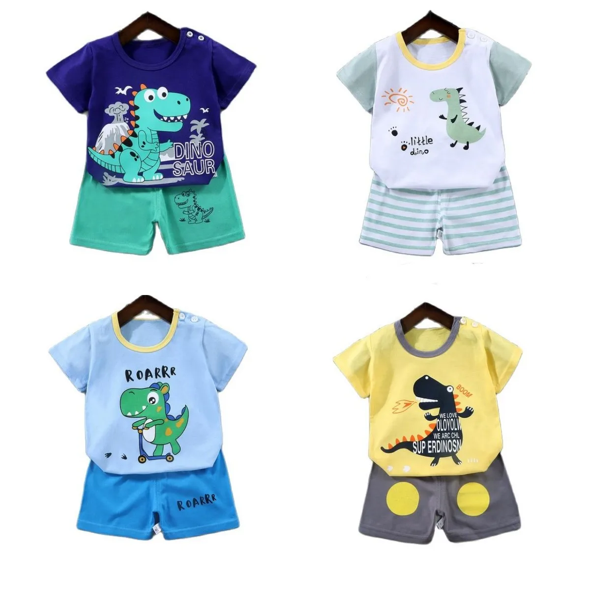 New Children Clothing Set Kids Cartoon Tracksuit T Shirt +Pants Boys Girls Clothing Sets Baby Clothes