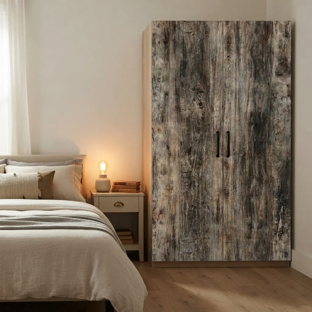 Distressed Vintage Wood Grain Peel & Stick Wallpaper, Waterproof Contact Paper for Cabinet Table Furniture Refurb Decor