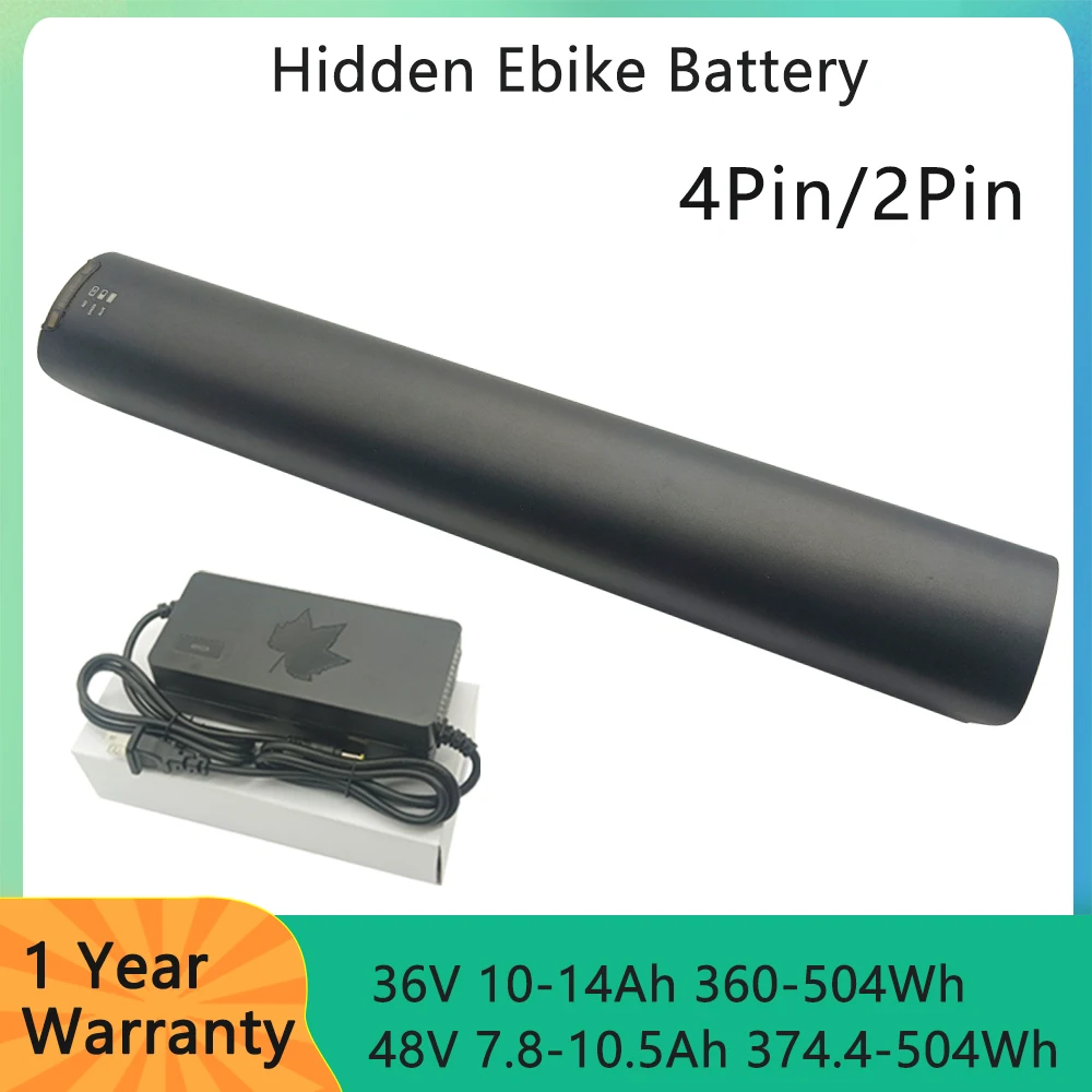 Hidden E-bike Battery 36V 10.4-14Ah 48V 7.8Ah-10.5Ah 4Pin 2Pin E-bike Frame Battery Pack with charger