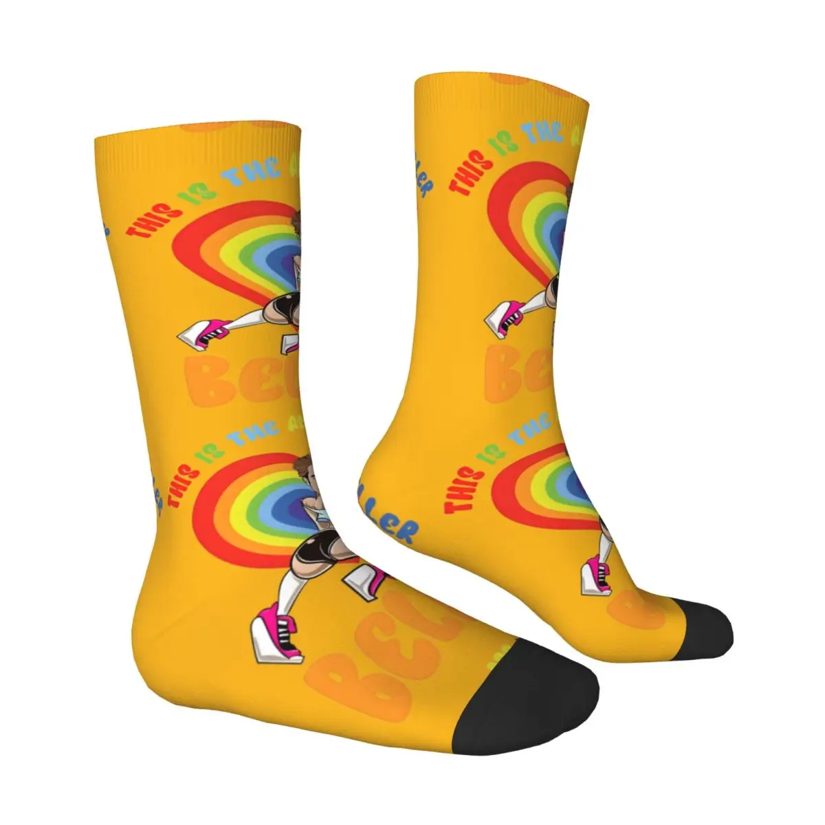 Unisex Men Socks This Is The Ass Of A Killer Funny LGBT Rainbow Stockings Autumn Fashion High Quality Socks