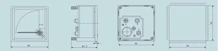측정 범위 패널 장착 전류계, 암페어 계량기 CP-96 96mm x 96mm, AC 10mA 20mA 30mA 50mA 100mA 200mA 300mA 500mA