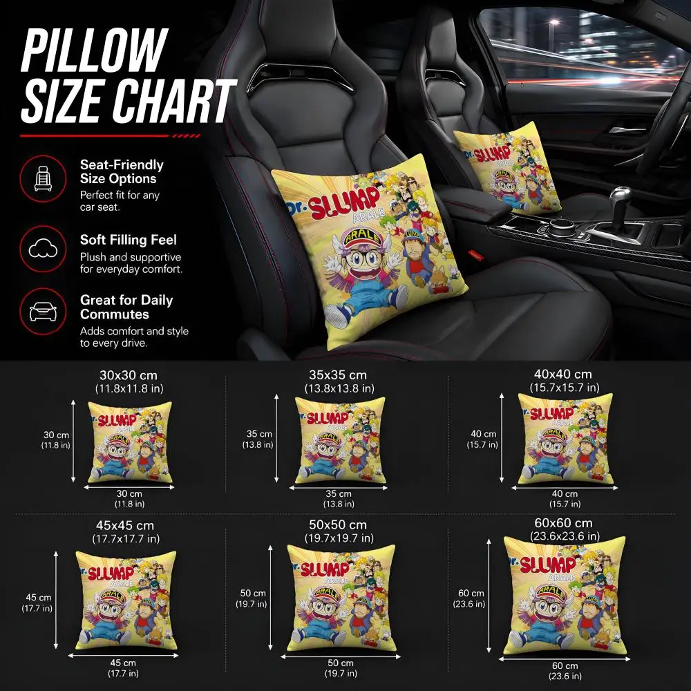 Cartoon Dr Slump Arale Cushion Cover 1pc Square Throw Pillow Cover Soft Fabric Removable Washable Couch Bed Chair