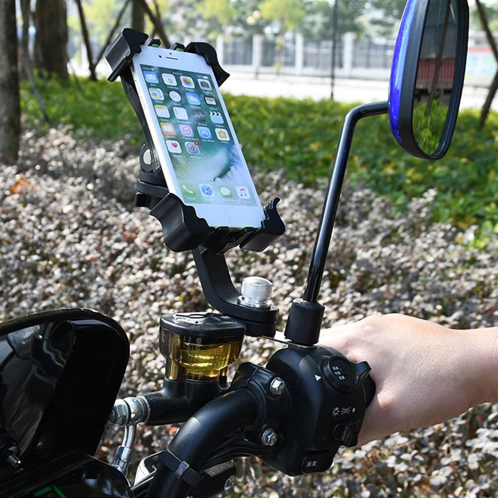

Motorcycle Black 360 Degree Rotation Phone Bracket Durable Steady Phone Holder Tablet Support for Riding Outdoor