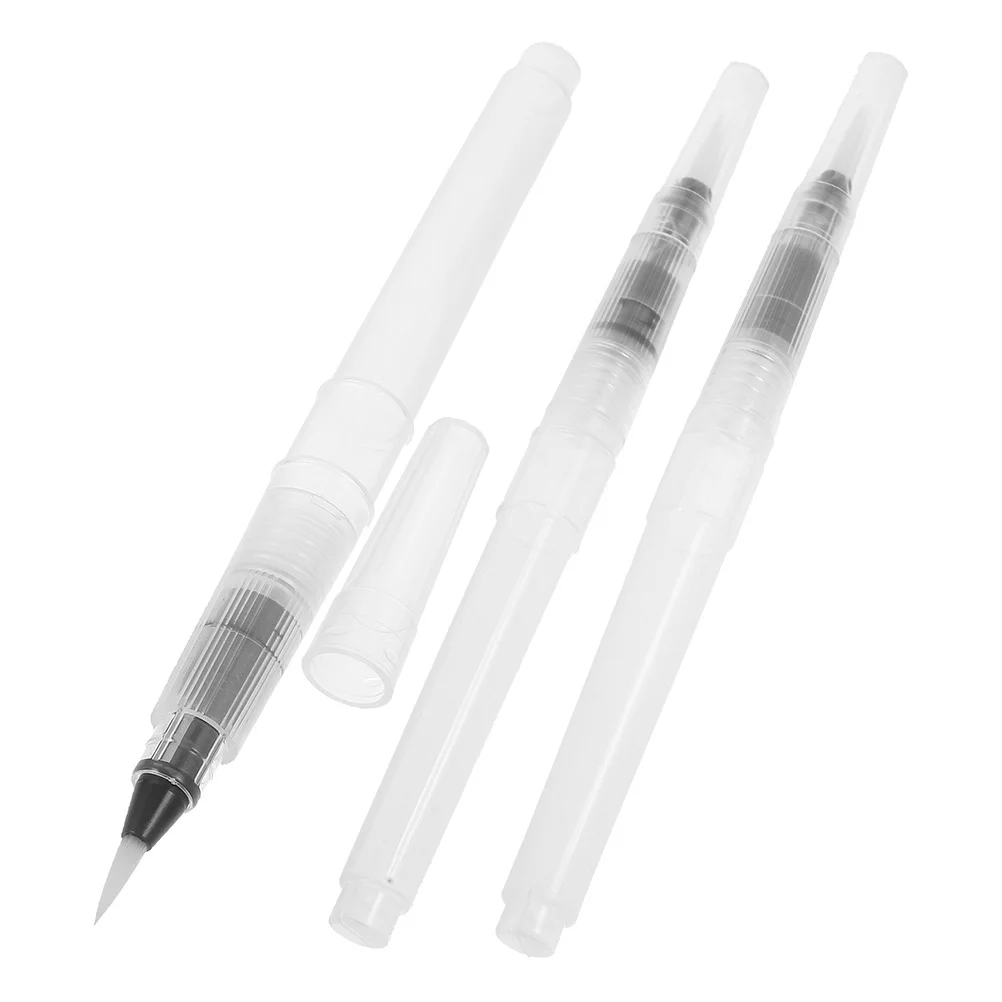 

3pcs Refillable Brush Pens Portable Art Painting Tools For Travel Kids Adults Watercolor Accessories Cartoon Watercolor Pen