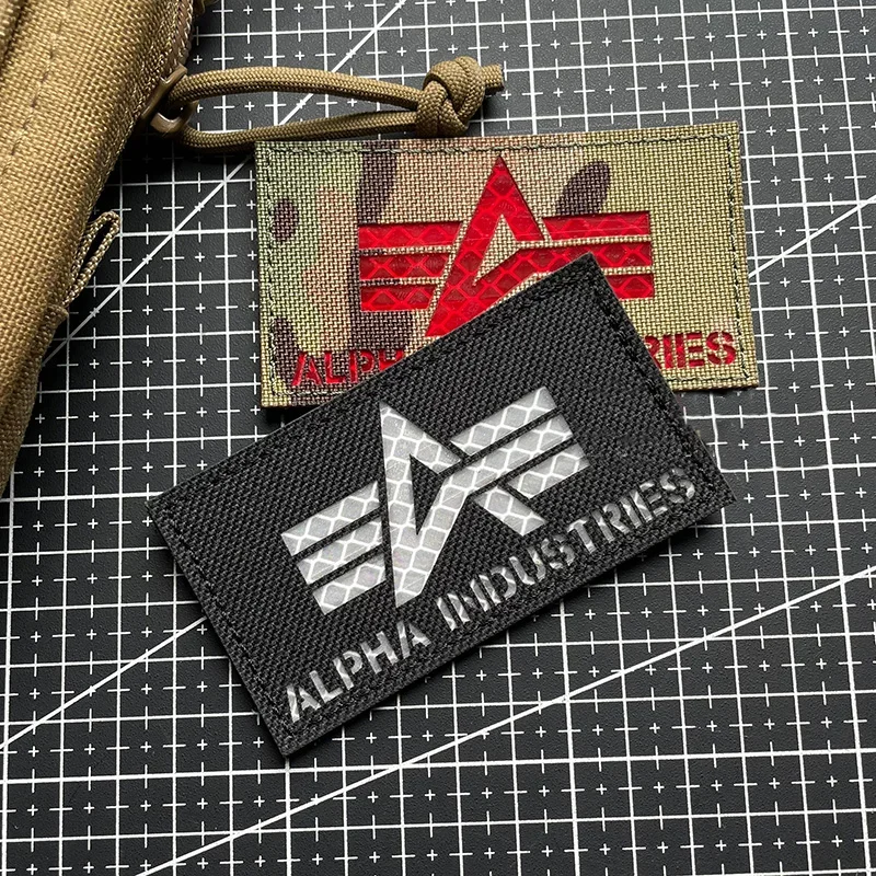 ALPHA  INDUSTRIES Armband Reflective Hook&Loop Morale Badge Military Patches Backpack Sticker Tactical Accessory Emblem