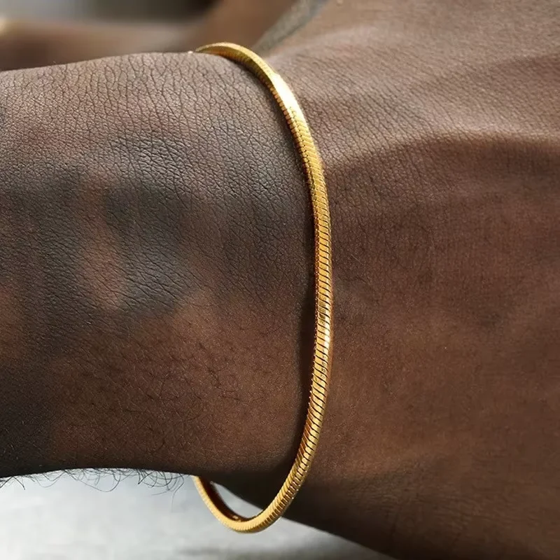 

925 Sterling Silver Couple Snake Chain Bracelet Women Luxury Dinner Party Bracelet Jewelry Gift