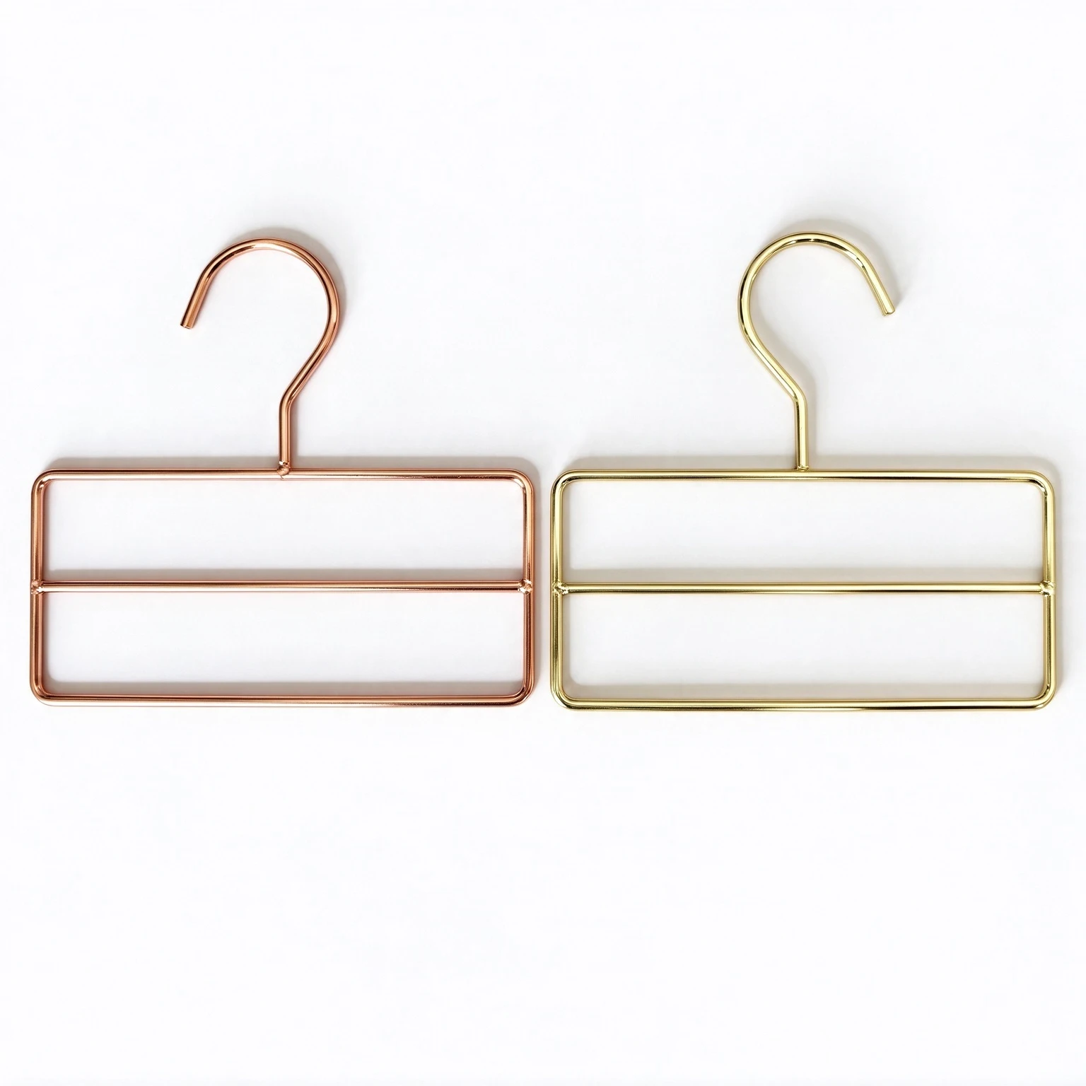 10Pcs/Lot Nordic Style Rose Gold /Gold Double-deck Iron Scarf Towel Hanger Clothes Rack Scarf Silk Scarf  Tie Bra Organizer