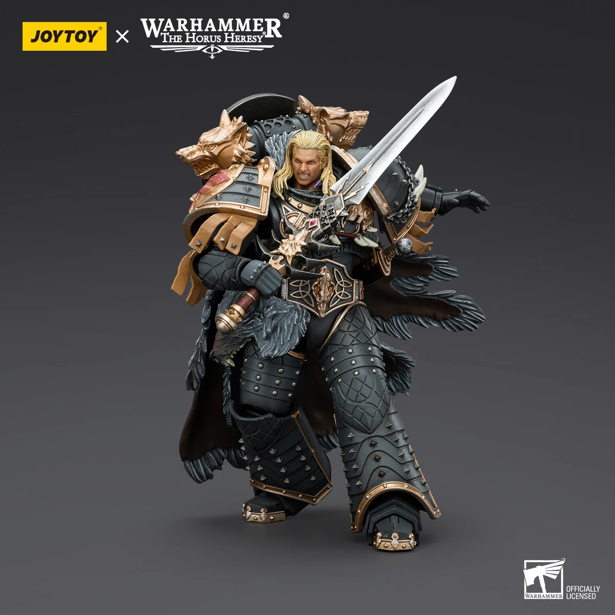 【JOYTOY】1/18 Action Figure Warhammer 40K The Horus Heresy Space Wolves Leman RussPrimarch of The Vlth Legion Military Model