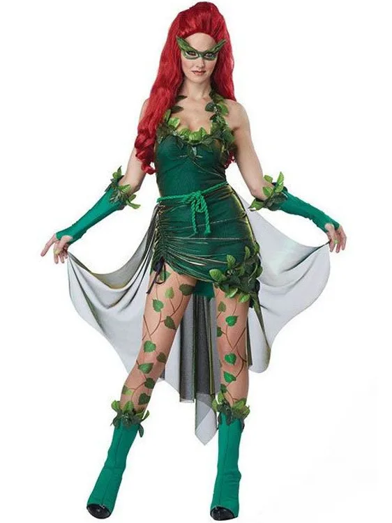 

Halloween Forest Theme Party Devil Ivy Costume Green Leaf Fairy Flower Fairy Elf Costume Women's Ethnic Stage Wear