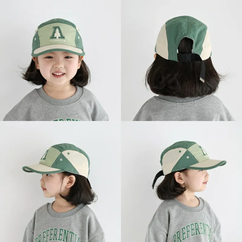 

Vintage Patchwork Kids Baseball Cap Summer Quick Drying Sun Hat 3-10Year Boy Girl Sunscreen Visors Fashion Children Peaked Caps