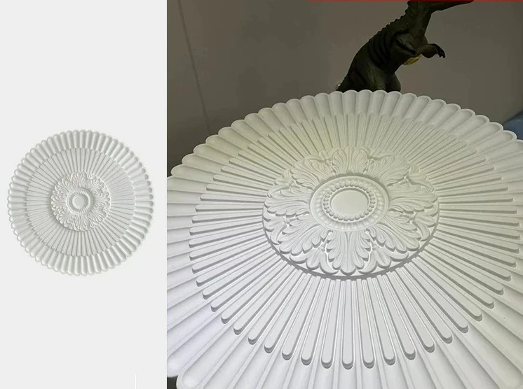 Factory Direct 2026 French PU light panel European lamp pool ceiling decoration material imitation gypsum holder shape engraving