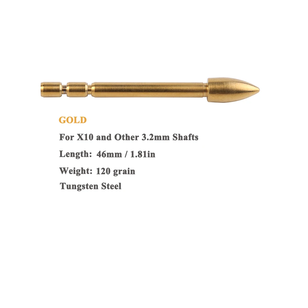 Bicaster Tungsten steel Glue-in Archery Hunting Bullet Arrow Point 120 grains for X10 and other 3.2mm Shaft