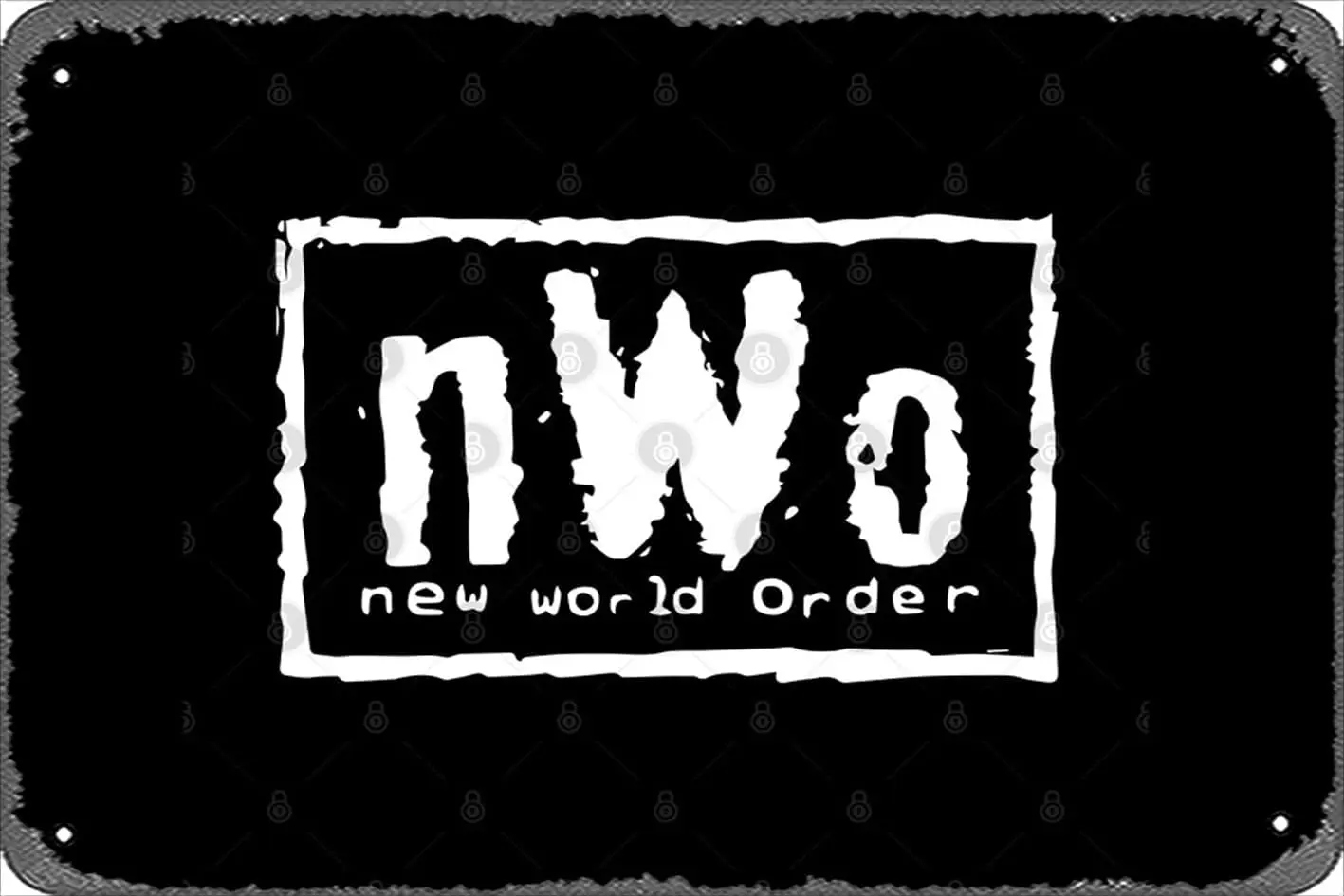 Retro Tin Sign nWo - new world order - pro wrestling Vintage Funny Novelty Metal Signs Man Cave Humorous Signs Movies Music Bar