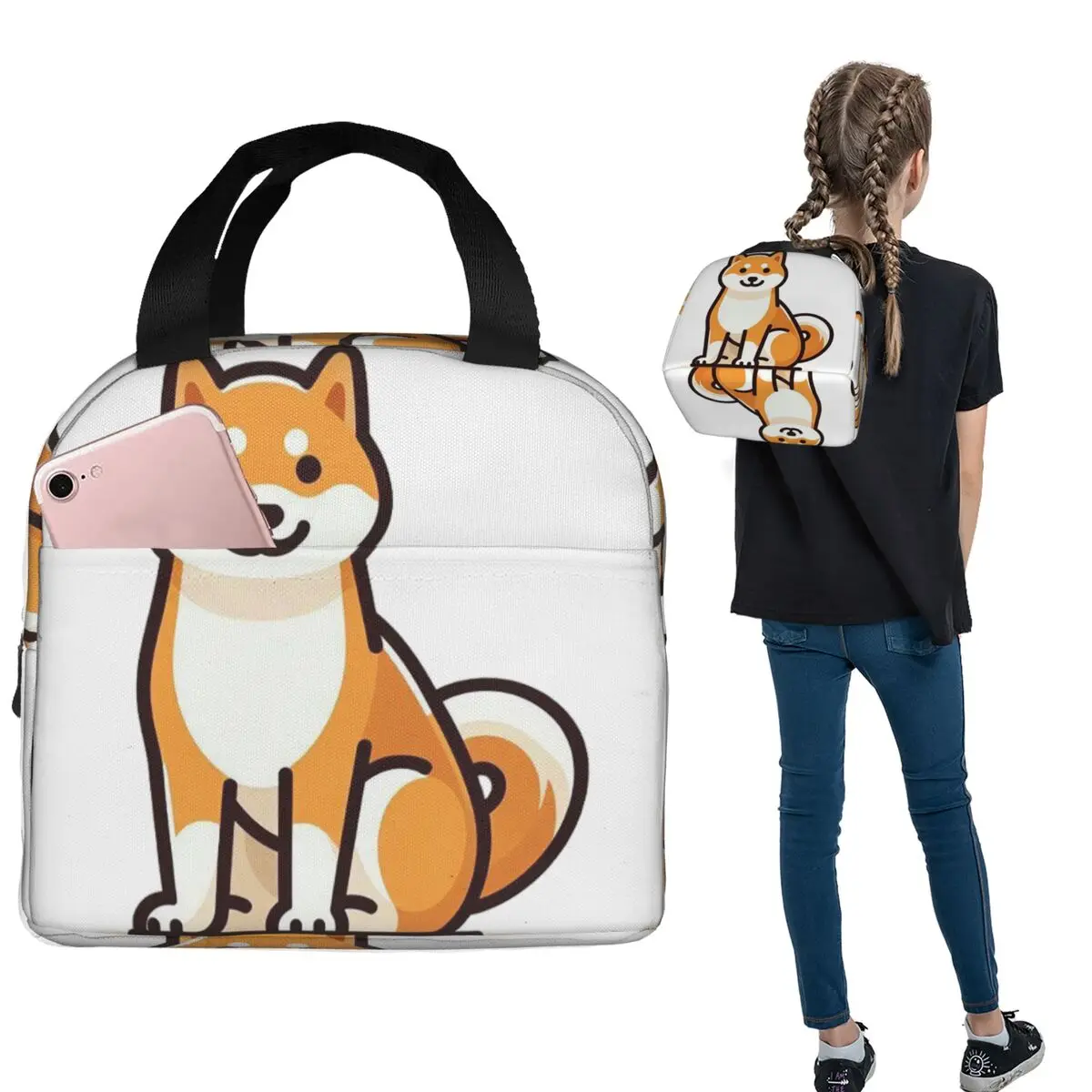 Shiba Inu_ A Comprehensive Guide Insulated Lunch Bag for Women Kids Leakproof Food Boxes Thermal Lunch Box Tote