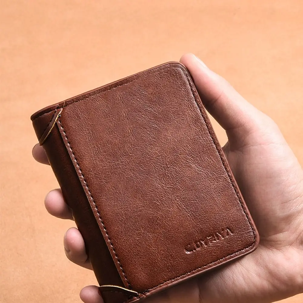 

Simple Purse Men PU Wallet Folded Wallet Bag Card Brand Business Clutch Bag Large Capacity Coin Purse ID Card Holder Gift