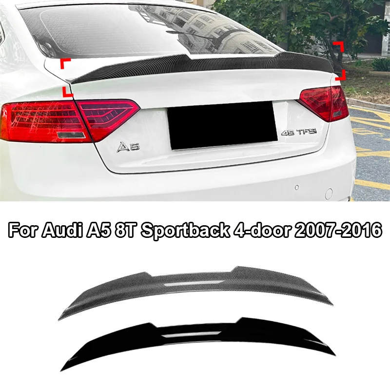 Tail Tailgate Splitter Lip 2007-2016 For Audi A5 8T Sportback 4-door PSM Rear Trunk Roof Spoiler Wing DUCK Tail DUCKBILL