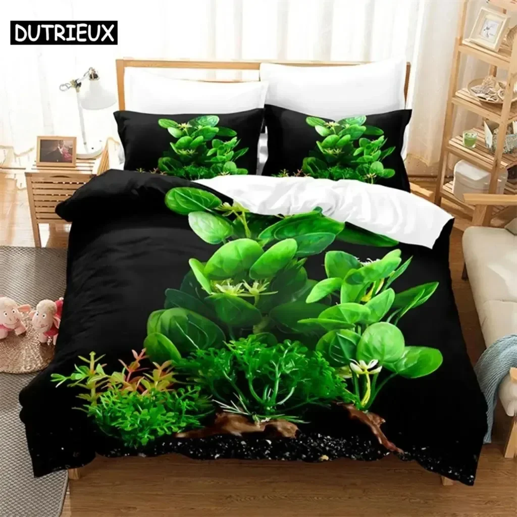 

Green Leaves Queen Bedding Set Duvet Cover Set Boys Bedding Digital Printing Bed Linen King Size Duvet Cover Set