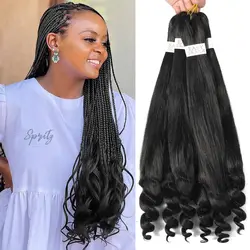 Pre Stretched  French Curly Braiding Hair Crochet Braids Natural Black Synthetic Crochet Hair Hot Water Setting Professiona