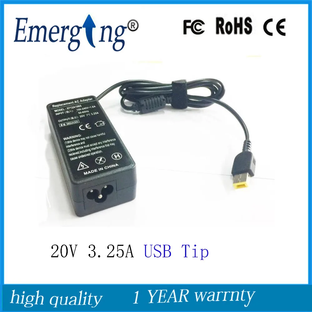 20V 3.25a 65W Charger USB AC Laptop Adapter power supply For Lenovo ADLX65NDC3A  X240 G400 G40 E431 T440S X240 S3 S5 Z50-70