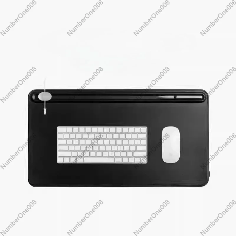 Portable Office Desk Mat Vegan Leather Magnetic Cable Holder File Hidden Waterproof Desk Mat for Home Office