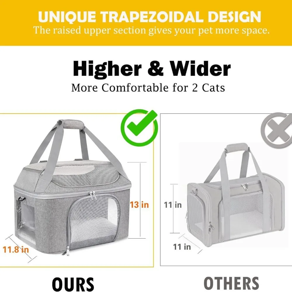 Portable Large Cat Carrier Bag, Detachable, Breathable, Foldable, Large Capacity Pet Bag