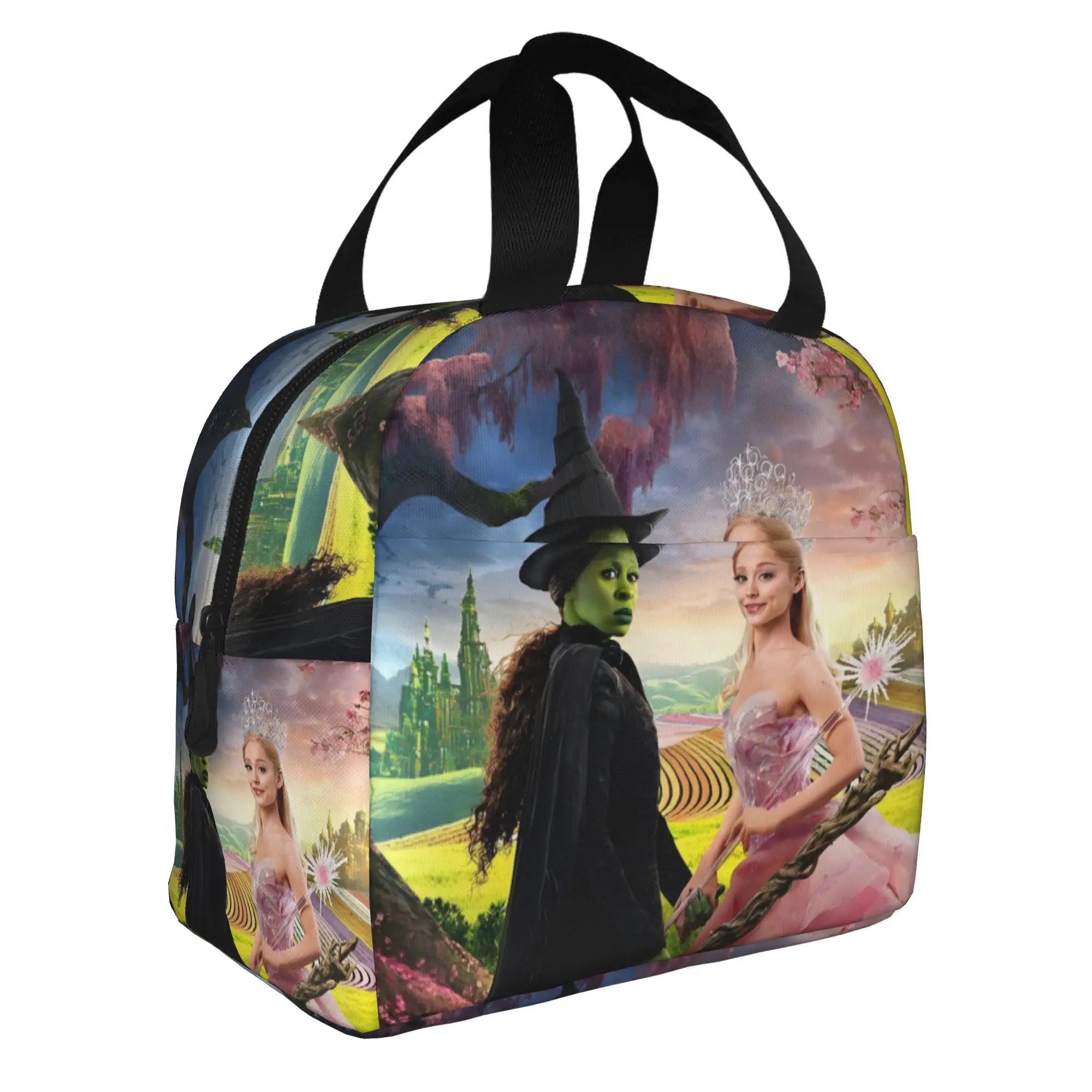 W-Wickeds Insulated Lunch Bags School Office Musical Movie Elphaba Witch And Kawaii Princess Portable Cooler Thermal Lunch Box