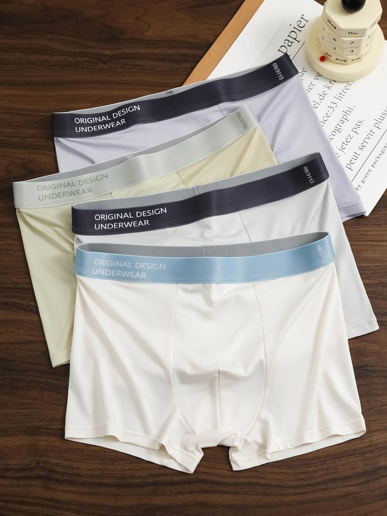4Psc Men's Solid Color Boxer Briefs - Breathable, Comfortable, Stretchy Sports Shorts, Daily Wear-Resistant Casual Underwear, Men's Boxer Briefs, Sizes: S, M, L, Xl, XXL