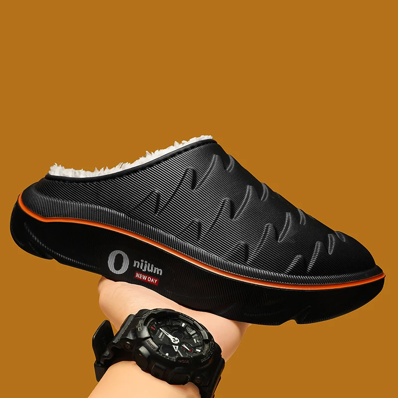 

Зимние мужские и женские хлопковые тапочки, домашние и уличные теплые тапочки, непромокаемая осенняя мужская пара, домашние плюшевые тапочки для спальни