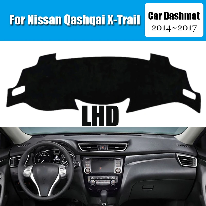 Car Dashboard Cover Dash Mat For Nissan Qashqai X-Trail Non navigation Non-slip Sun Shade DashMat LHD Car-styling Suede Leather