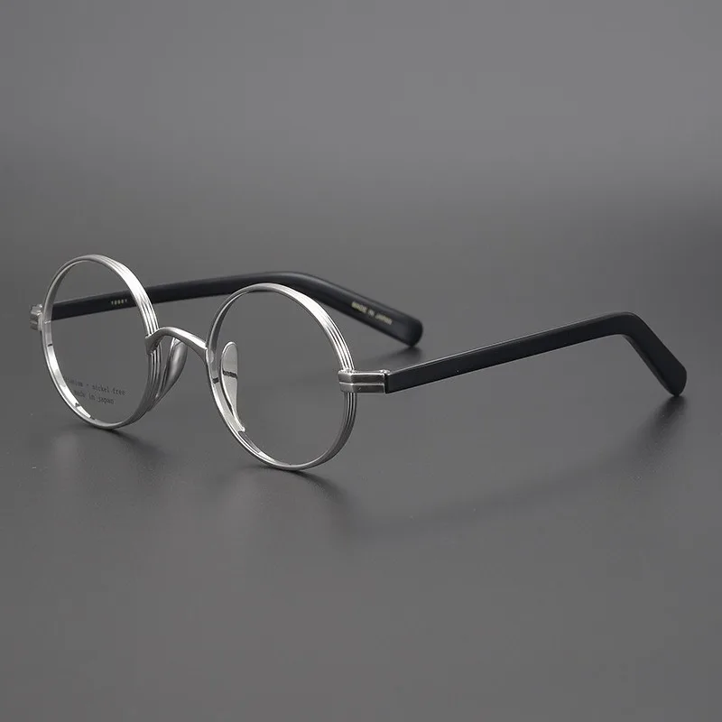 

Retro Round Japanese Handmade Prescription Titanium Glasses for Designer Men's Small Frames Myopia Women's Anti Blue Light