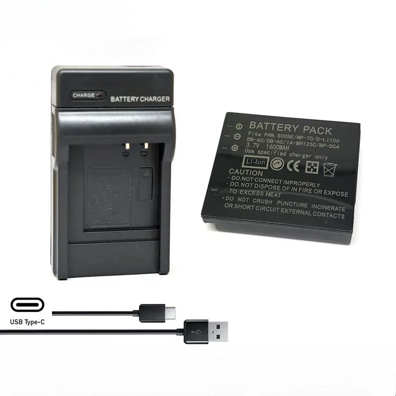 1600mAh CGA-S005E NP-70 D-Li106 DB-60/65 BP-DC4 BH125C Camera Battery for Panasonic DMC LX1 LX2 LX3 FX3 FX8 FX9 FX10 FX12 FX50