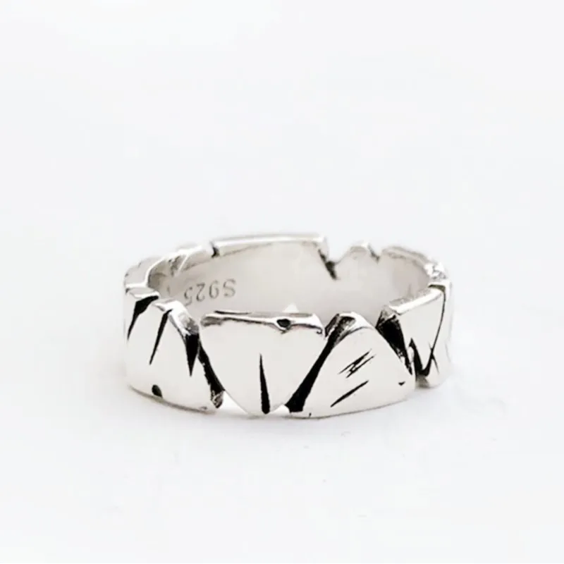 Sole Memory Retro Mini Cute Rock Mountain 925 Sterling Silver Fine Female Resizable Opening Rings RI926