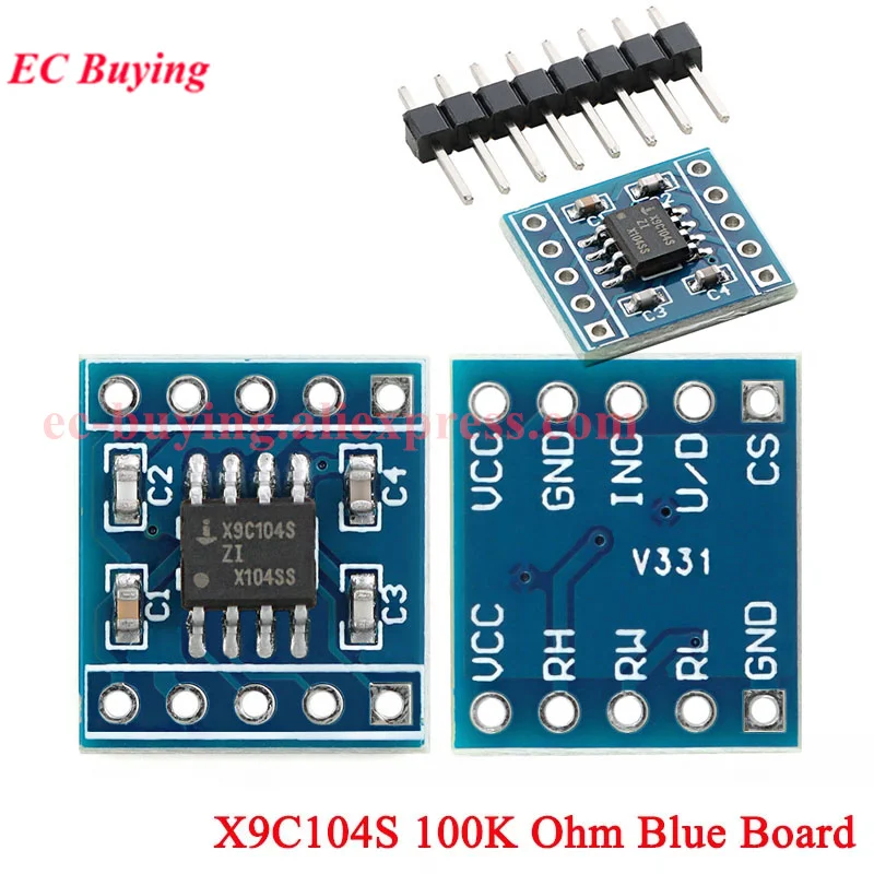 5 Stück/1 Stück X9C103S X9C503S X9C104S 10K 50K 100K Ohm einstellbar 100. Bestellung Digitale Steuerung XDCP Potentiometer Board Modul DC3V-5V – Detail 7