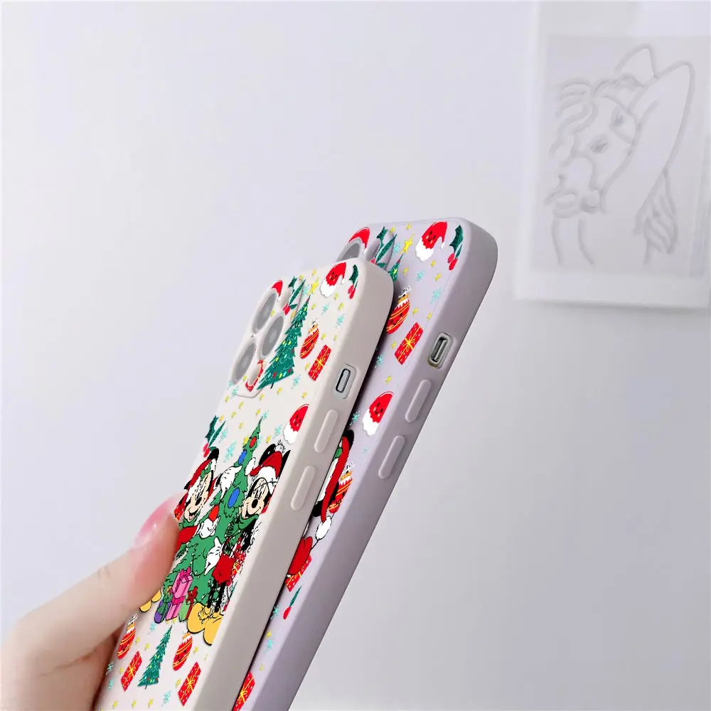 ميكي ميني عيد الميلاد قضية الهاتف آيفون 17 16 15 14 13 12 11 برو ماكس حالات آيفون 17 الهواء 16 زائد 16E XS غطاء سيليكون #4