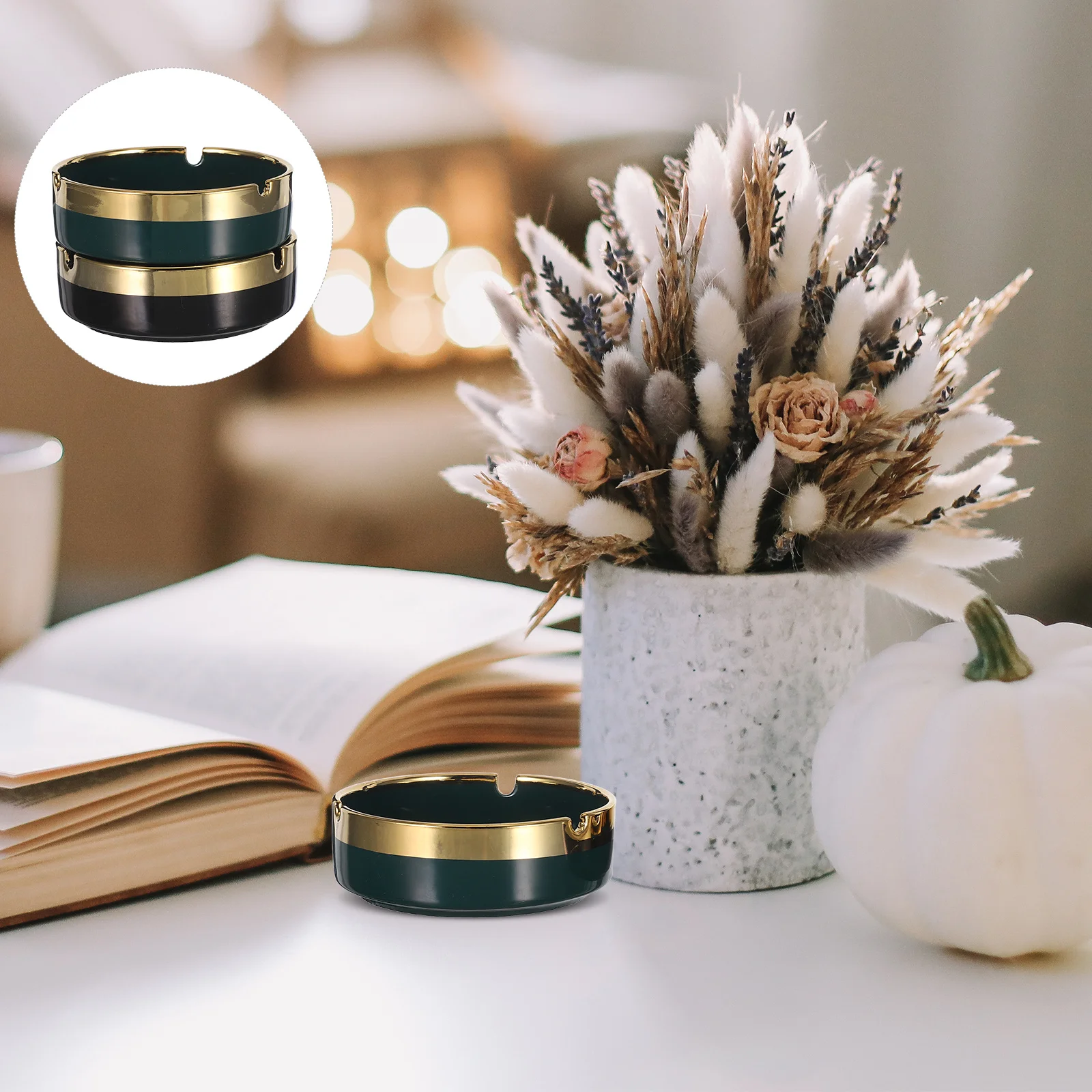 

Light Luxury Ceramic Ashtray Decor Container Bowls for Smoking Outdoor Use Holder Decoration