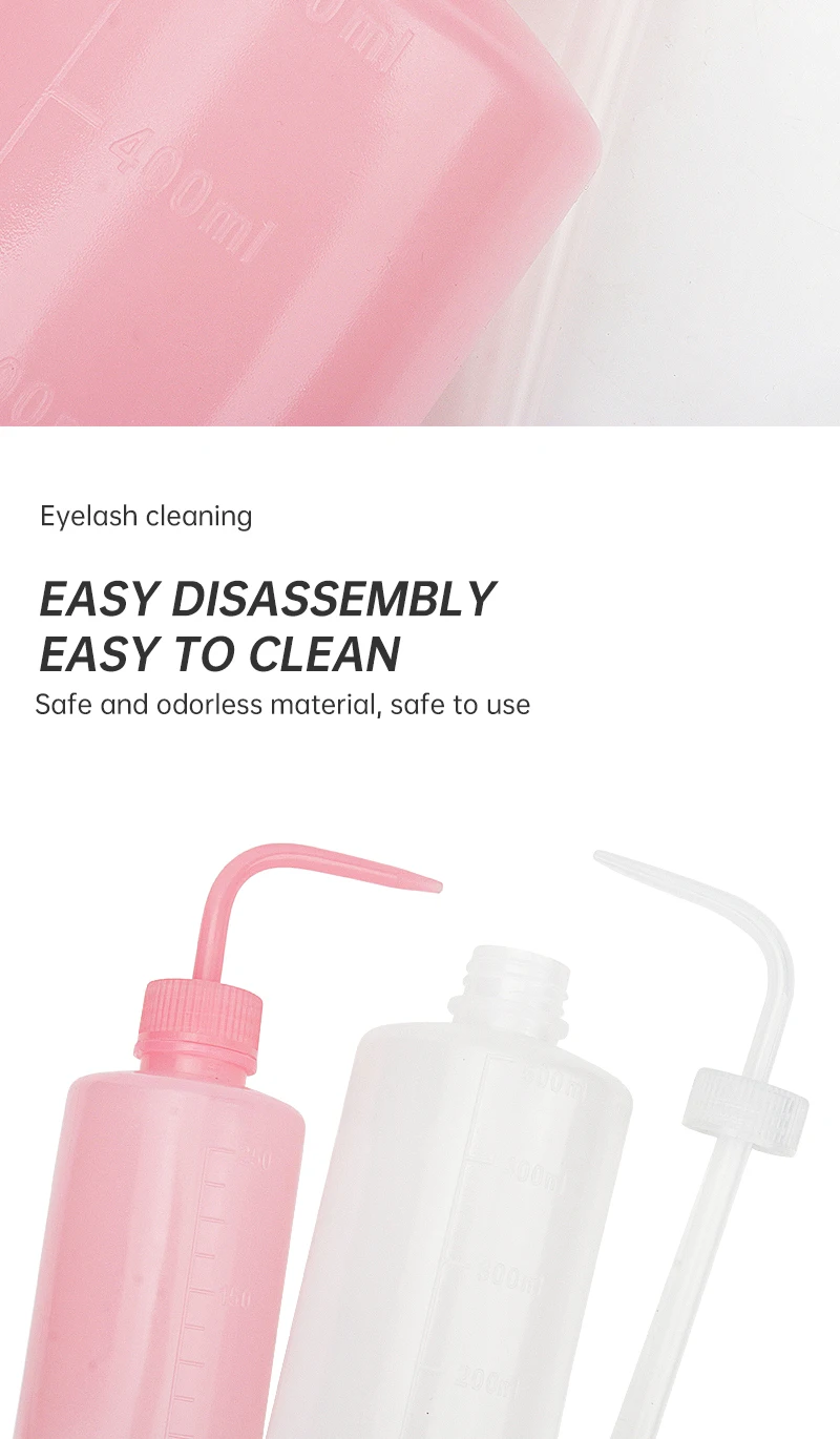 250/500 ml Wimpernverlängerung Saubere Waschflasche Klare Kunststoff Schlagwaschflasche Tattoo Wash Squeezy Labor Messflasche – Detail 7
